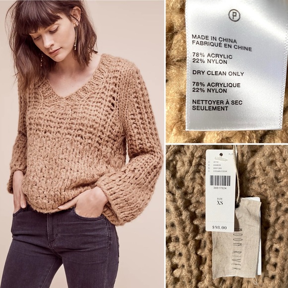 NWT Anthropologie chunky knit Delaney pullover - Picture 3 of 8